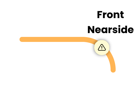 Nearside front damage indicator